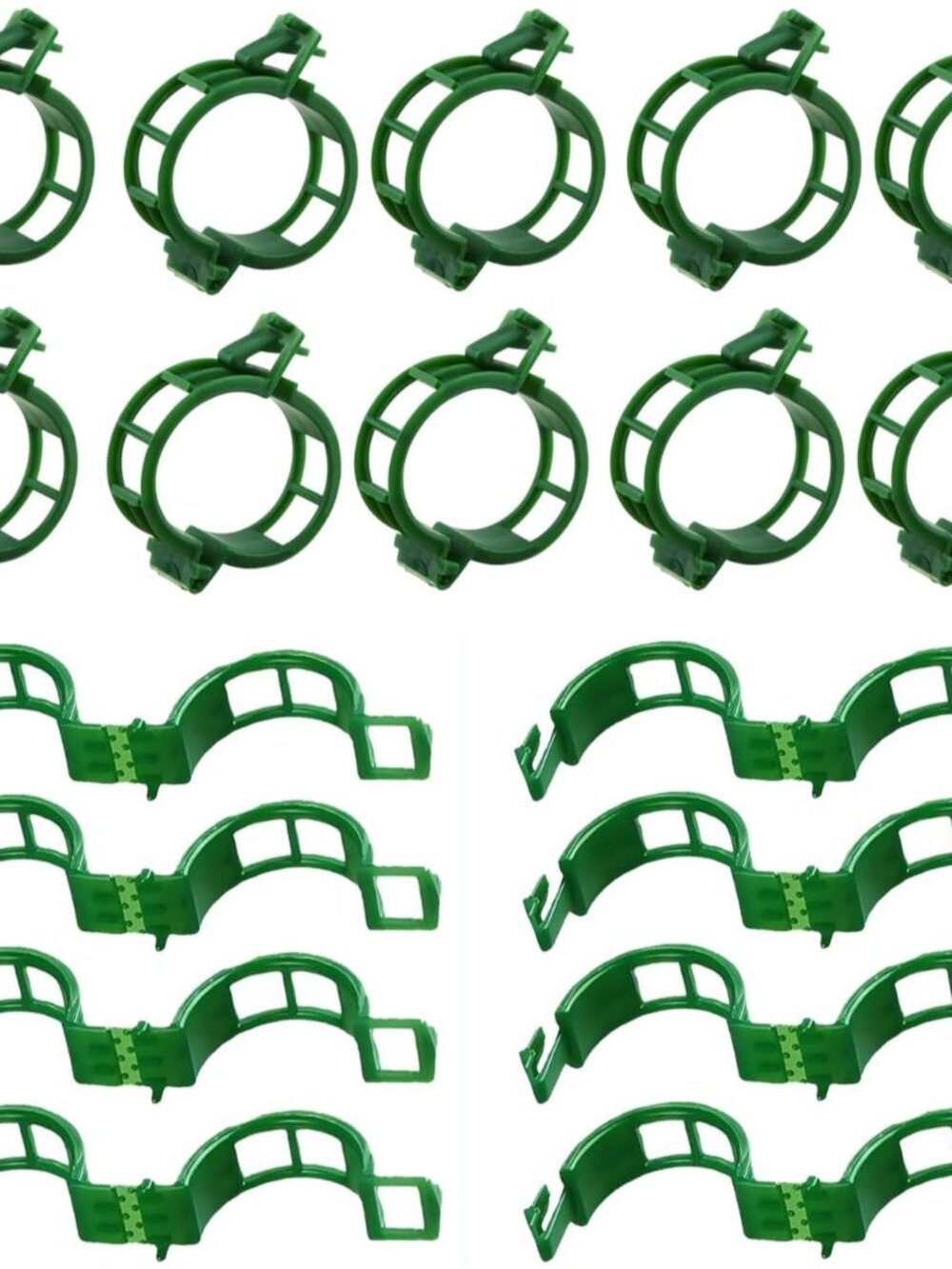 100pcs Plant Support Clips - Green Tomato Clips for String Trellis, Grape Vine C